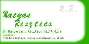 matyas risztics business card